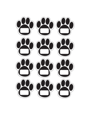 Die-Cut Magnetic Black Paw Prints, 12 Pieces