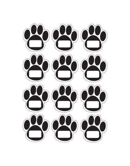 Die-Cut Magnetic Black Paw Prints, 12 Pieces