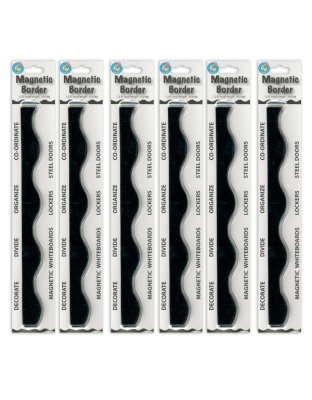 Magnetic Border, Black, 12 Feet Per Pack, 6 Packs