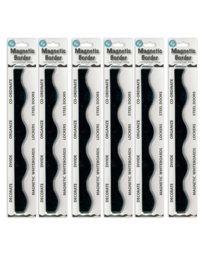Magnetic Border, Black, 12 Feet Per Pack, 6 Packs