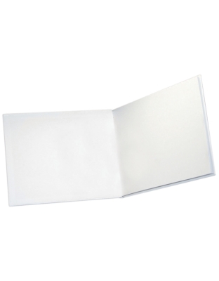 Big Hardcover Blank Book, 11" x 8.5" Landscape, White