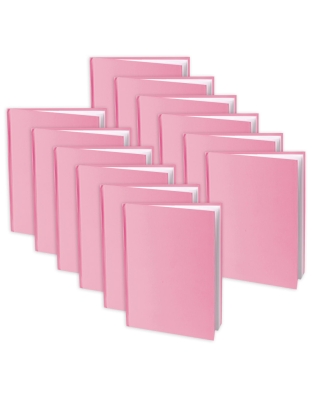 Pink Hardcover Blank Book, White Pages, 8"H x 6"W Portrait, 14 Sheets/28 Pages, Pack of 12