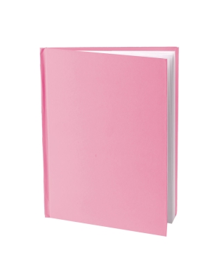 Pink Hardcover Blank Book, White Pages, 11"H x 8-1/2"W Portrait, 14 Sheets/28 Pages