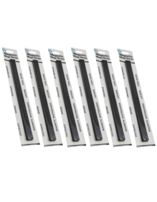 Magnetic Magi-Strips, Black, 12 Feet Per Pack, 6 Packs