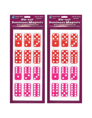 Die-Cut Magnetic Dominoes, 36 Per Pack, 2 Packs