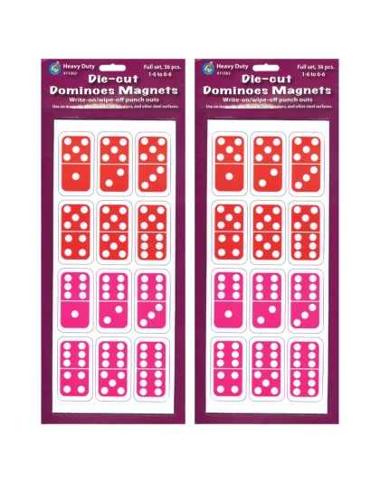 Die-Cut Magnetic Dominoes, 36 Per Pack, 2 Packs