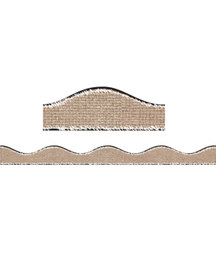 Magnetic Scallop Border Burlap Scribble, 12'