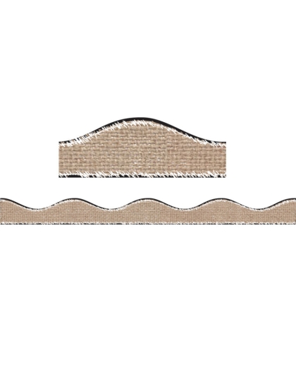 Magnetic Scallop Border Burlap Scribble, 12'