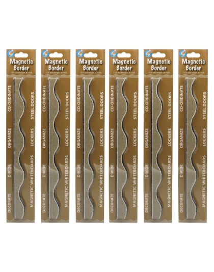 Magnetic Scallop Border Burlap Scribble, 12 Feet Per Pack, 6 Packs