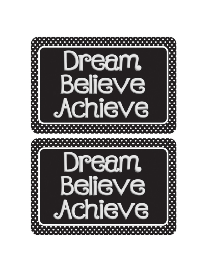 The Original Fun Mat&reg; Computer Mouse Pad, 11.75x8 in, Dream, Believe, Achieve, Black with White Dots, Set of 2