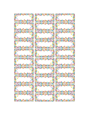 Magnetic Die-Cut Small Foam Nameplates & Labels, Confetti, 30 Pieces