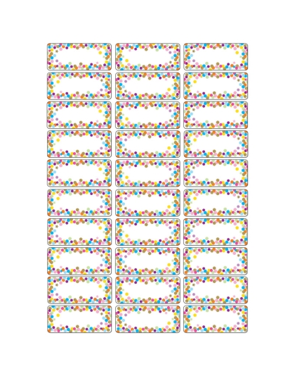 Magnetic Die-Cut Small Foam Nameplates & Labels, Confetti, 30 Pieces