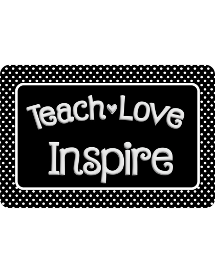 The Original Fun Mat&reg; Computer Mouse Pad, 11.75x8 in, Teacher Inspiration, Teach Love Inspire, Black and White Dots Pattern