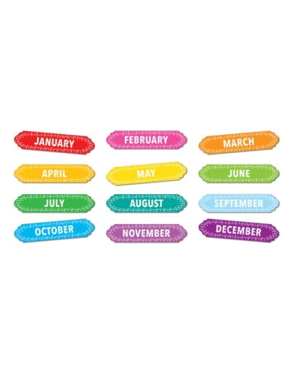 Magnetic Die-Cut Timesavers & Labels, Months of the Year, Chalk Loops, 12 Pieces