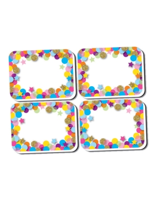 Non-Magnetic Mini Whiteboard Erasers, Confetti, Pack of 10