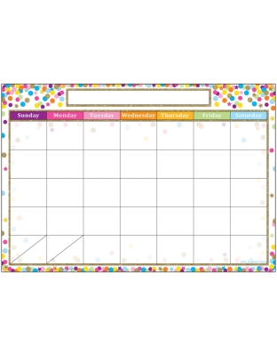 Smart Poly&trade; Chart, 13" x 19", Confetti Calendar