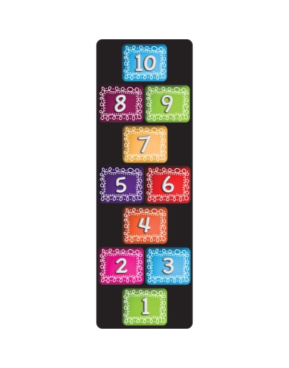 Smart Poly&trade;, The Original Fun Mat&trade;, Mat Runner, 15.5" x 47", Numbers 1-10, Chalk loop