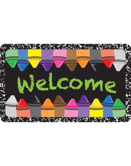 The Original Fun Mat&trade;, Welcome Mat, 18" x 30", Crayons Composition Welcome