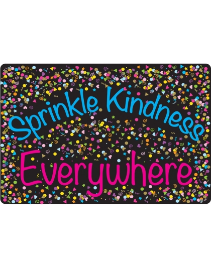 Welcome Mat with Slip Resistant Backing, 15.5" x 23.5", Confetti, Sprinkle Kindness Everywhere