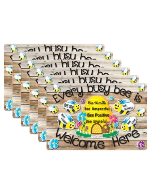 Computer Mouse Pad, 8" x 10", Every Busy Bee is Welcome Here, Pack of 6