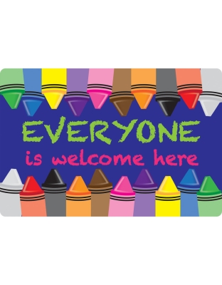 Computer Mouse Pad, 8" x 10", Everyone is Welcome Here, Crayons