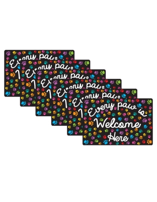 Computer Mouse Pad, 8" x 10", Every Paw is Welcome Here, Pack of 6