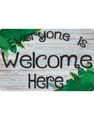 Computer Mouse Pad, 8" x 10", Everyone is Welcome Here, Beech Wood, Greenery