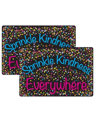 Welcome Mat with Slip Resistant Backing, 15.5" x 23.5", Confetti, Sprinkle Kindness Everywhere, Pack of 2