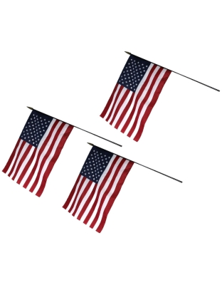 U.S. Classroom Flag, 16" x 24" with Staff, Pack of 3