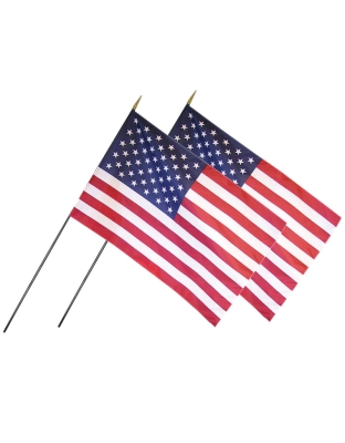 U.S. Classroom Flag, 24" x 36" with Staff, Pack of 2