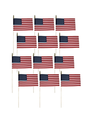 Verona Brand U.S. Miniature Flag, 8" x 12", Pack of 12