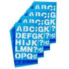 LetterCraft Reusable Plastic Stencils, Full Alphabet & Numbers, Helvetica Bold Font, 3/4-Inch, 6 Per Pack, 4 Packs