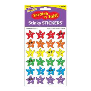 Colorful Star Smiles/Fruit Punch Stinky Stickers&reg;, 96 ct.