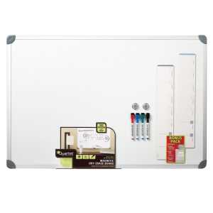 Magnetic Dry-Erase Weekly Organizer Board, 36 in x 24 in, Aluminum Frame, White