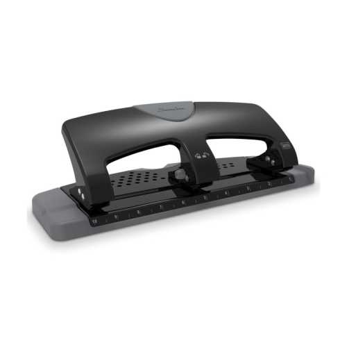 SmartTouch 3-Hole Punch, 20-Sheet Capacity, Black