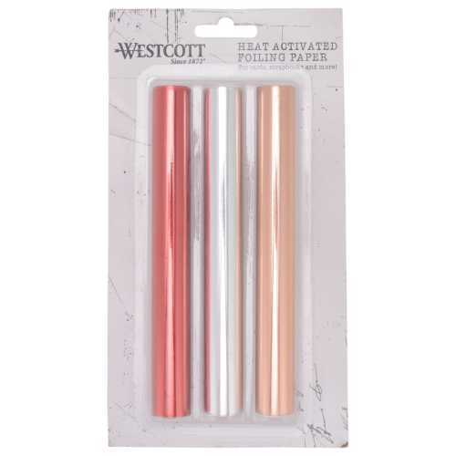 3-Pack Crafting Heat Activated Foil Rolls, Red, Silver, Gold
