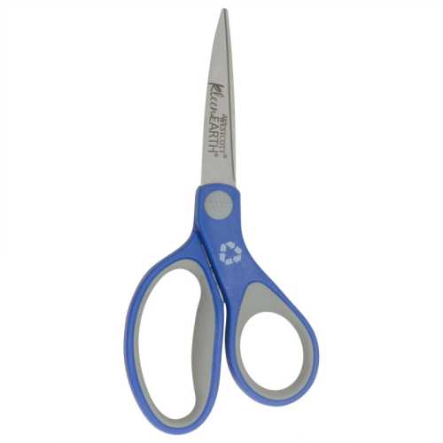 Kleenearth Soft Handle Scissors, 7 in Long, 2.25 in Cut Length, Straight Blue/Gray Handle