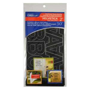 LetterCraft Permanent Vinyl Lettering, Helvetica, 2-Inch, Black