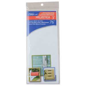 LetterCraft Permanent Vinyl Lettering, Helvetica, 3-Inch, White