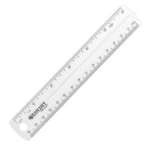 Clear Flexible Acrylic Ruler, Standard/Metric, 6 in (15 Cm) Long, Clear, 12 Per Pack