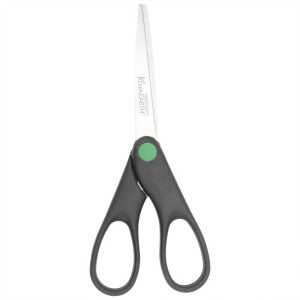 Recycled Stainless Steel Scissors, Straight Handle, Black, 7 in