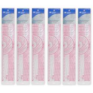 Beveled Protractor Ruler, 12", Transparent, Pack of 6
