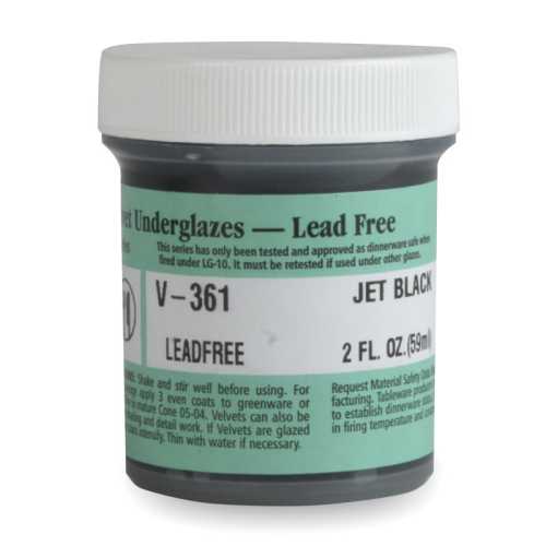 Velvet Underglaze, 2 oz, Jet Black V-361