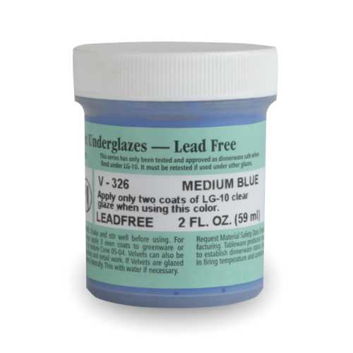 Velvet Underglaze, 2 oz, Medium Blue V-326