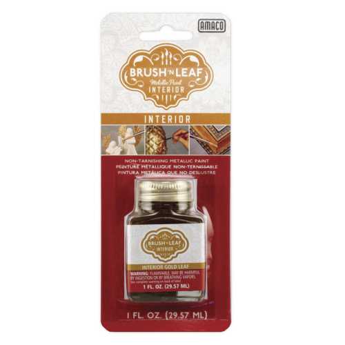 Brush 'N Leaf&reg; Interior Paint, 1 oz, Metallic Gold Leaf