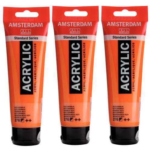 Standard Acrylic Paint, 120ml, Azo Orange 276, Pack of 3