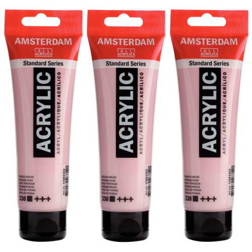 Standard Acrylic Paint, 120ml, Persian Rose 330, Pack of 3