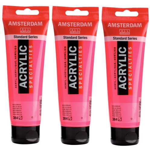 Standard Acrylic Paint, 120ml, Reflex Rose 384, Pack of 3
