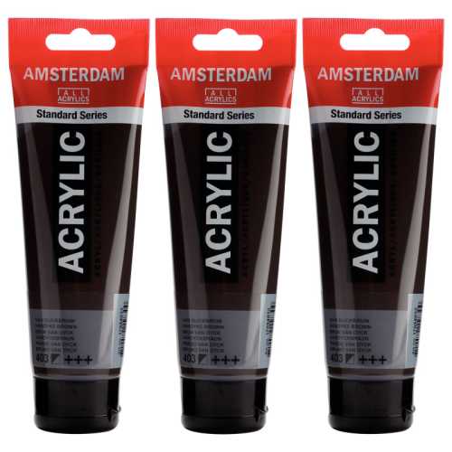 Standard Acrylic Paint, 120ml, Vandyke Brown 403, Pack of 3