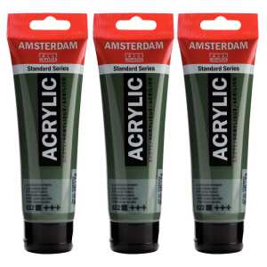 Standard Acrylic Paint, 120ml, Olive Green Deep 622, Pack of 3